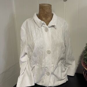 Peck & Peck Off-White Textured Blouse